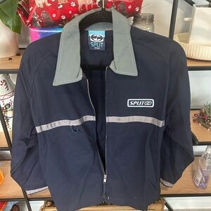 Split youth ( smaller woman) Navy and Gray Jacket